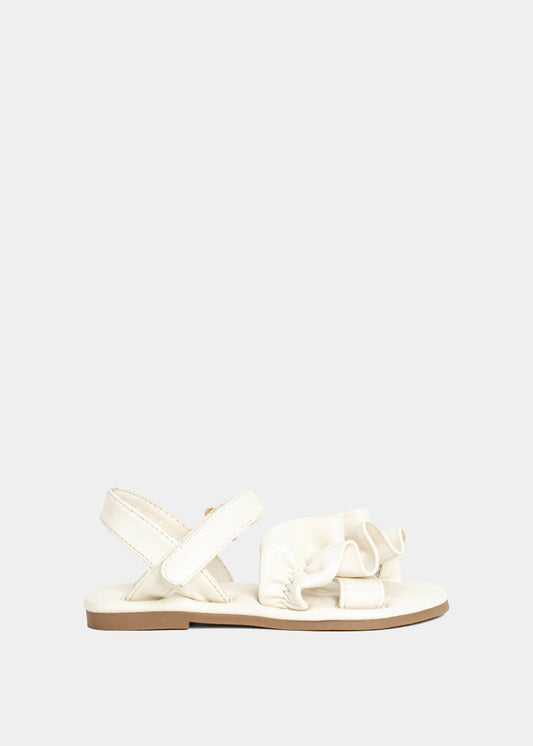 BLOSSOM MINI Girls Ruffle Sandal - BONE | SHUSHOP