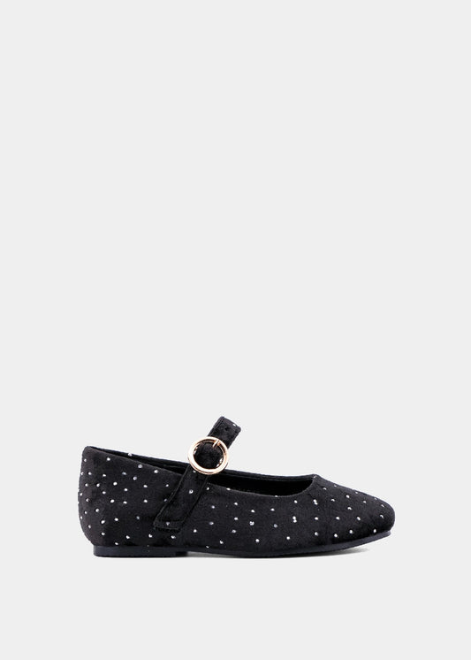 Annabelle Mini Black Velvet Mary Jane Flat – Girls Dress Shoe - BLACK VELVET | SHUSHOP