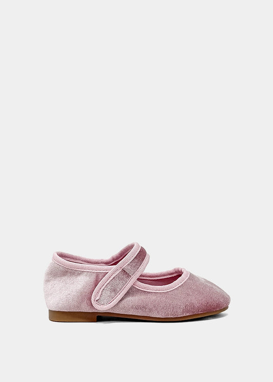 Arya Mini Rose Velvet Mary Jane Flat – Girls Dress Shoe - ROSE VELVET | SHUSHOP