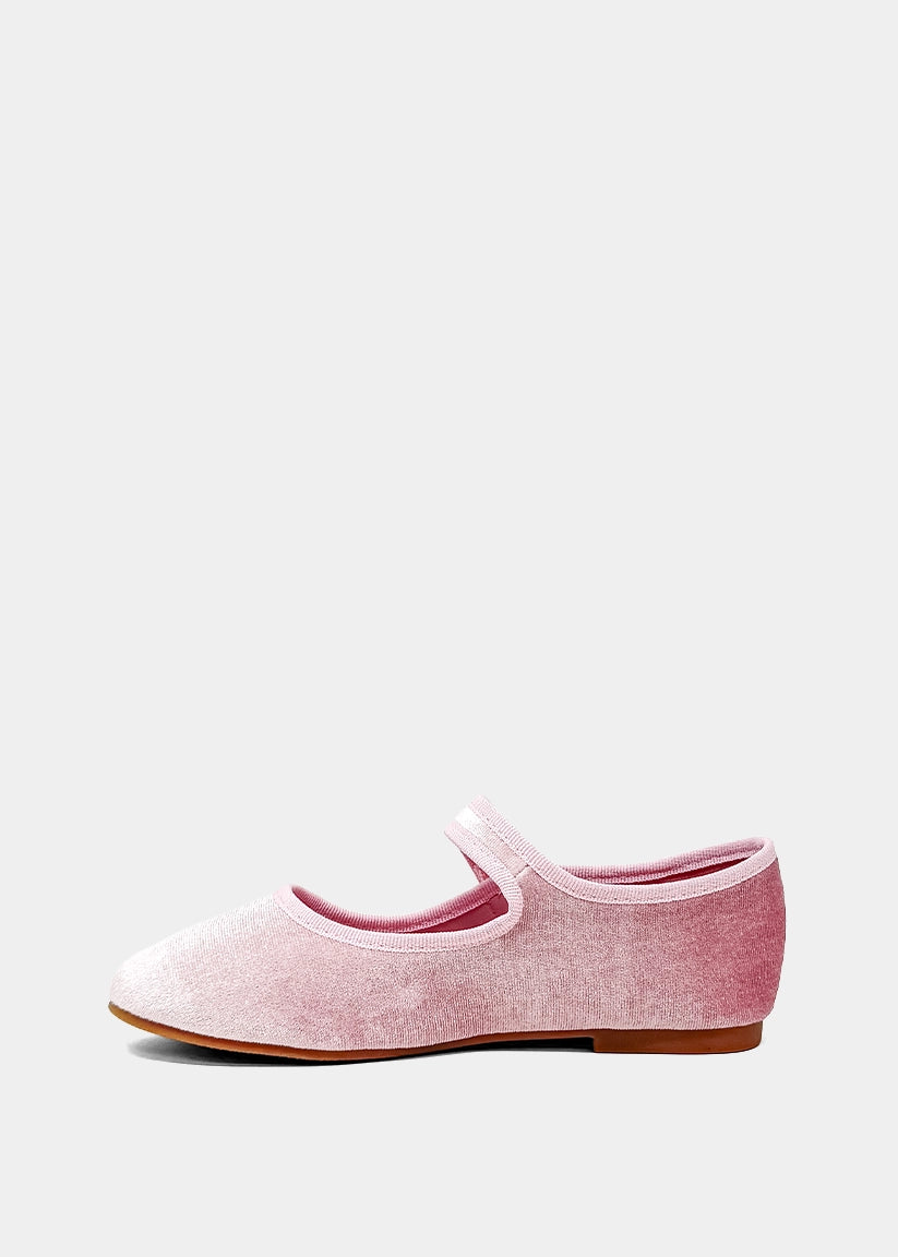 Arya Mini Rose Velvet Mary Jane Flat – Girls Dress Shoe - ROSE VELVET | SHUSHOP