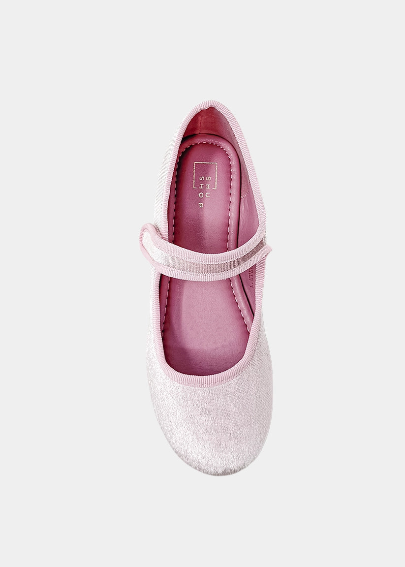 Arya Mini Rose Velvet Mary Jane Flat – Girls Dress Shoe - ROSE VELVET | SHUSHOP
