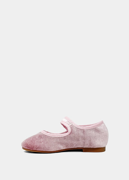 Arya Mini Rose Velvet Mary Jane Flat – Girls Dress Shoe - ROSE VELVET | SHUSHOP