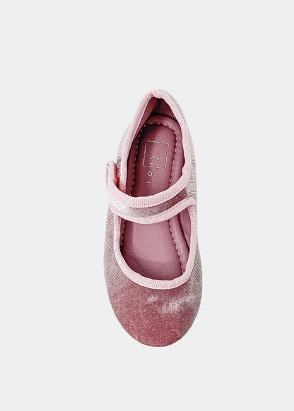 Arya Mini Rose Velvet Mary Jane Flat – Girls Dress Shoe - ROSE VELVET | SHUSHOP