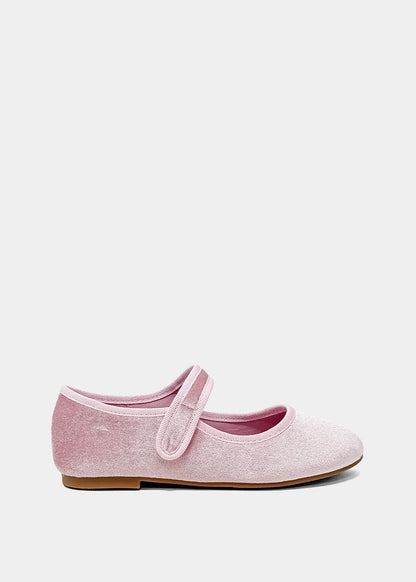 Arya Mini Rose Velvet Mary Jane Flat – Girls Dress Shoe - ROSE VELVET | SHUSHOP