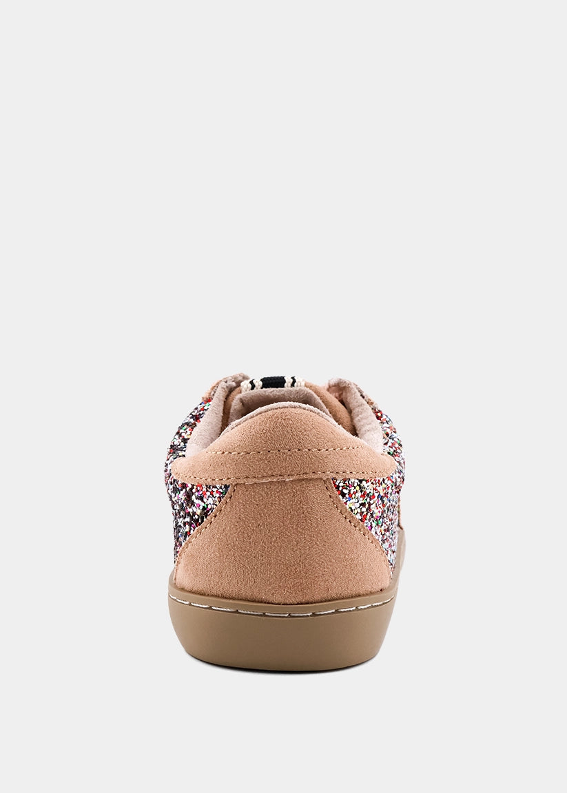Paula Mini Tan Multi Glitter Star Sneaker - TAN MULTI | SHUSHOP