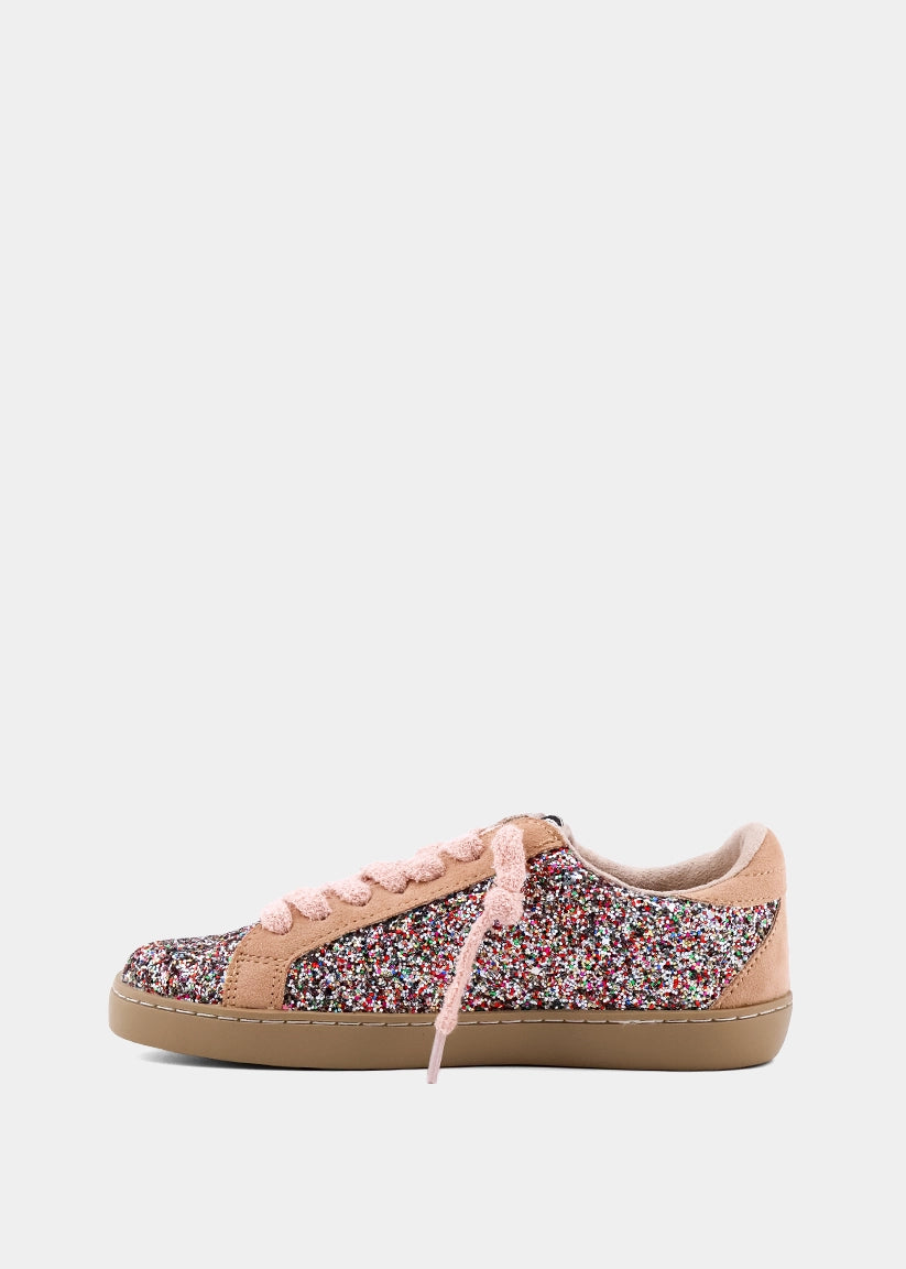 Paula Mini Tan Multi Glitter Star Sneaker - TAN MULTI | SHUSHOP
