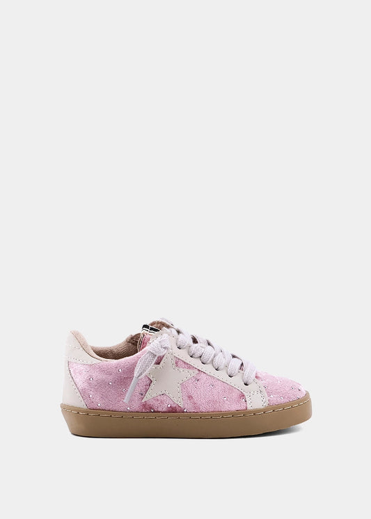 Paula Mini Rose Velvet Star Sneaker - ROSE VELVET | SHUSHOP