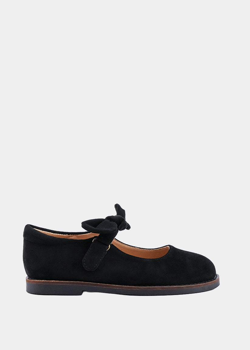 Allegra Mini Black Suede Mary Jane Flats  Kids - BLACK SUEDE | SHUSHOP