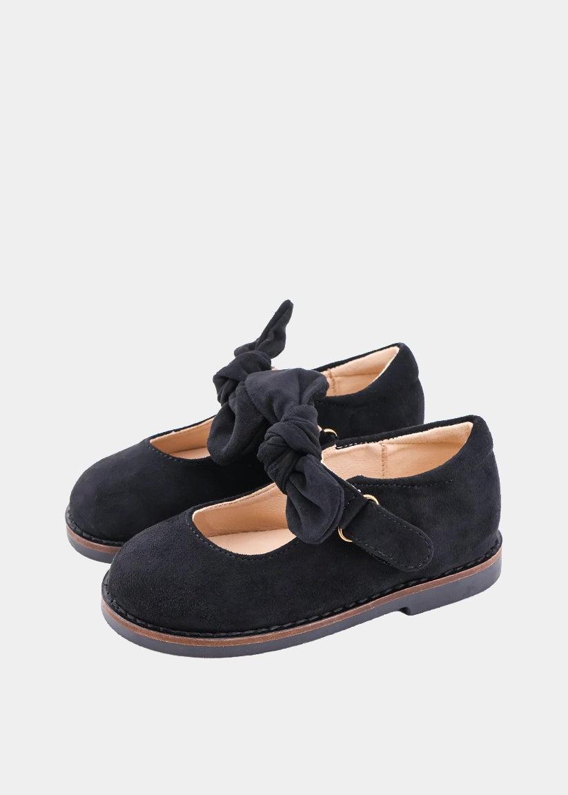 Allegra Mini Black Suede Mary Jane Flats  Kids - BLACK SUEDE | SHUSHOP