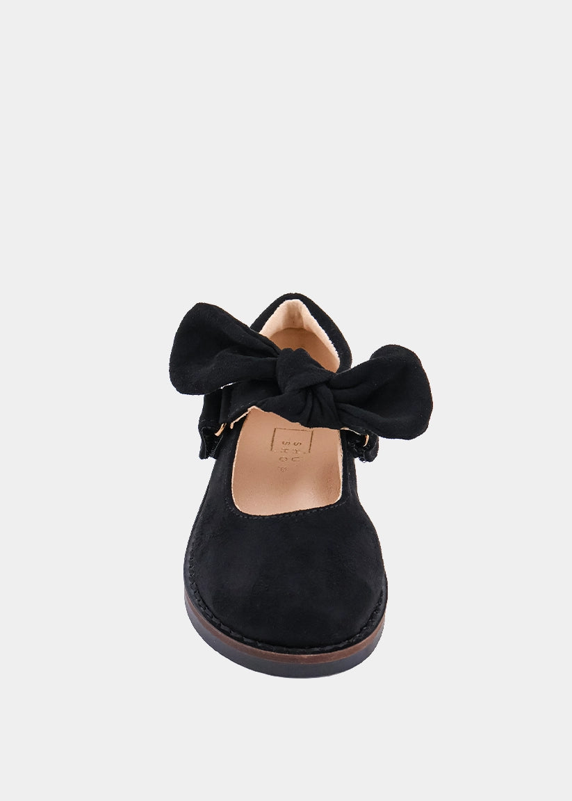 Allegra Mini Black Suede Mary Jane Flats  Kids - BLACK SUEDE | SHUSHOP