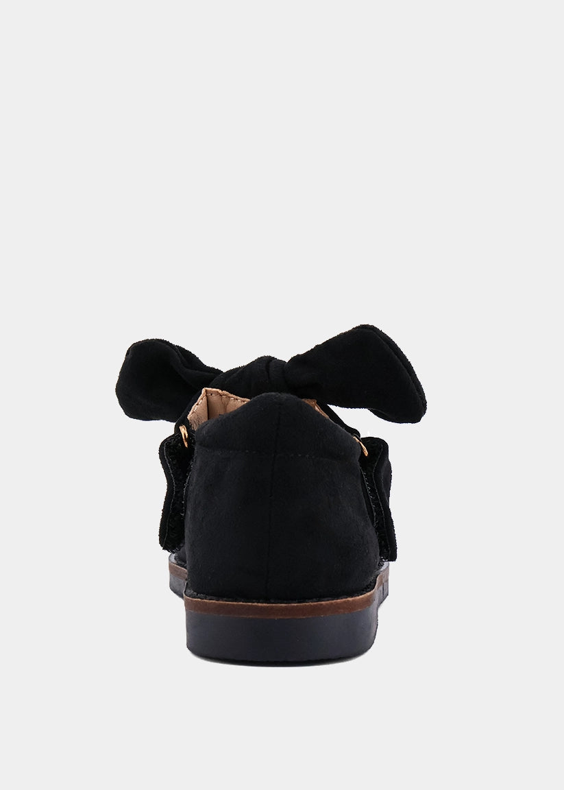 Allegra Mini Black Suede Mary Jane Flats  Kids - BLACK SUEDE | SHUSHOP