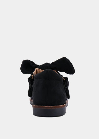 Allegra Mini Black Suede Mary Jane Flats  Kids - BLACK SUEDE | SHUSHOP