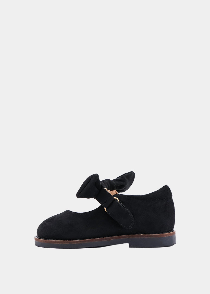 Allegra Mini Black Suede Mary Jane Flats  Kids - BLACK SUEDE | SHUSHOP