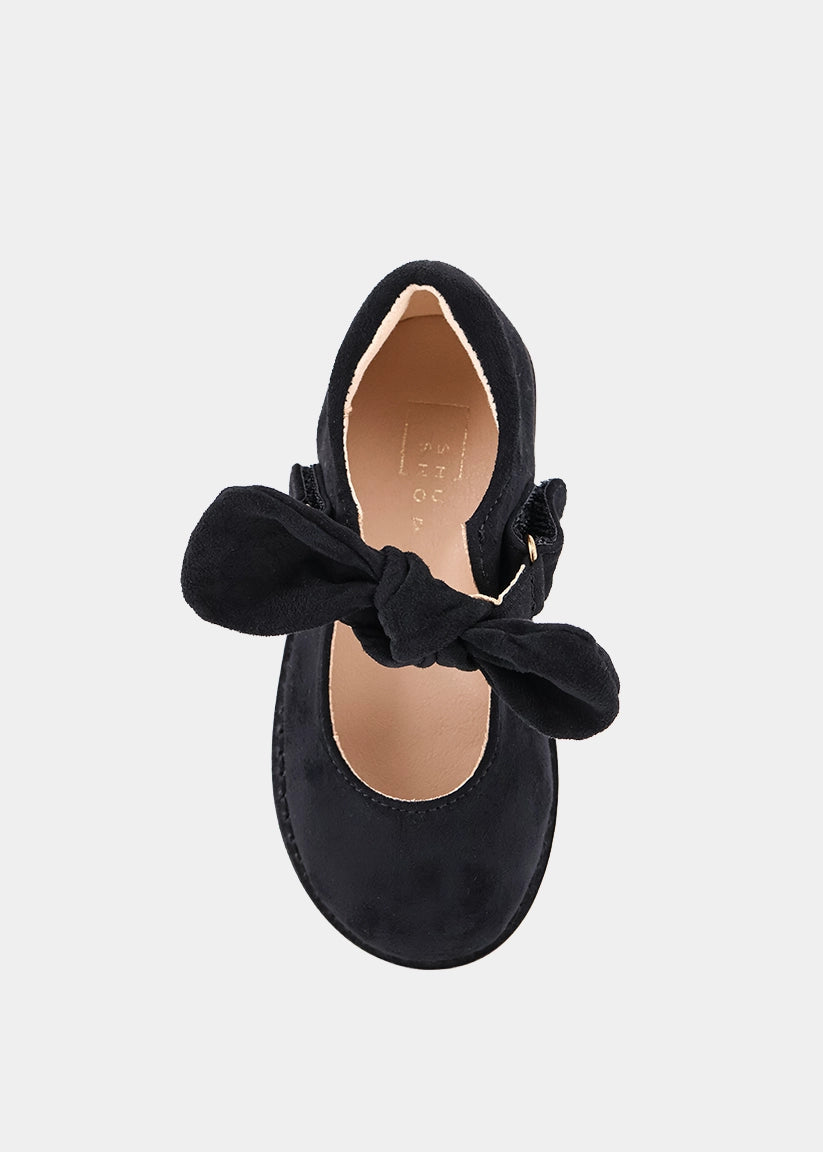 Allegra Mini Black Suede Mary Jane Flats  Kids - BLACK SUEDE | SHUSHOP