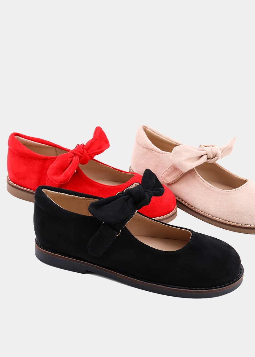 Allegra Mini Black Suede Mary Jane Flats  Kids - BLACK SUEDE | SHUSHOP