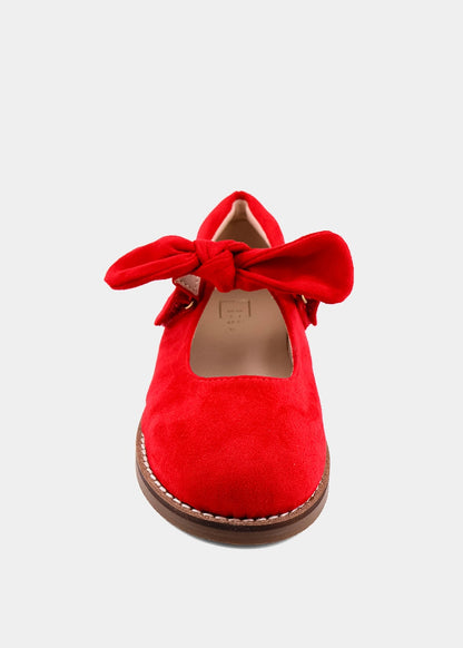Allegra Mini Red Suede Mary Jane Flats  Kids - RED SUEDE | SHUSHOP
