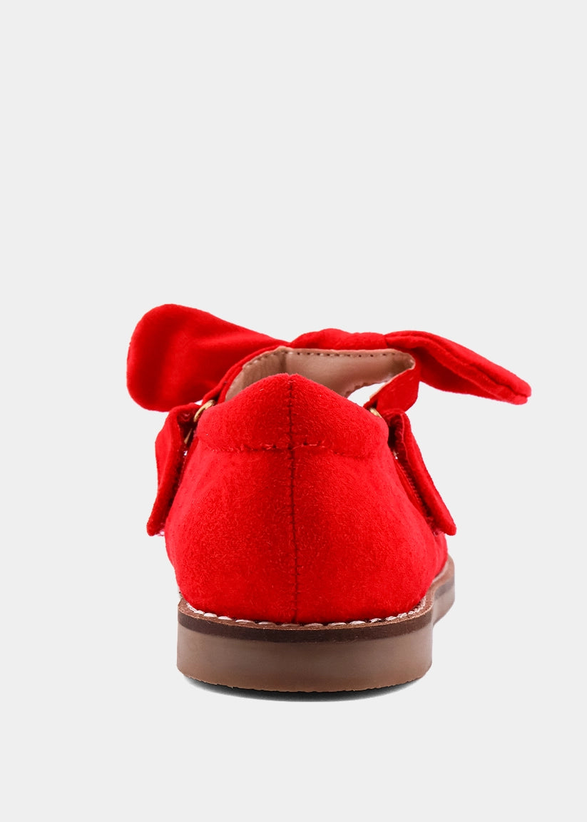 Allegra Mini Red Suede Mary Jane Flats  Kids - RED SUEDE | SHUSHOP