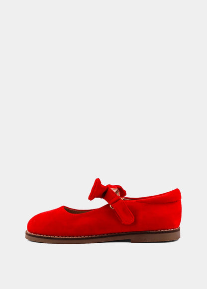 Allegra Mini Red Suede Mary Jane Flats  Kids - RED SUEDE | SHUSHOP