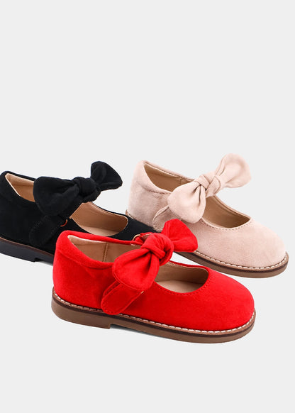 Allegra Mini Red Suede Mary Jane Flats  Kids - RED SUEDE | SHUSHOP