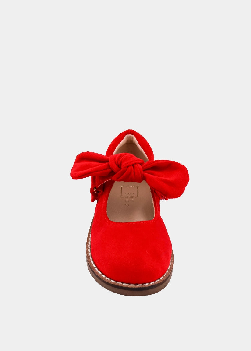 Allegra Mini Red Suede Mary Jane Flats  Kids - RED SUEDE | SHUSHOP