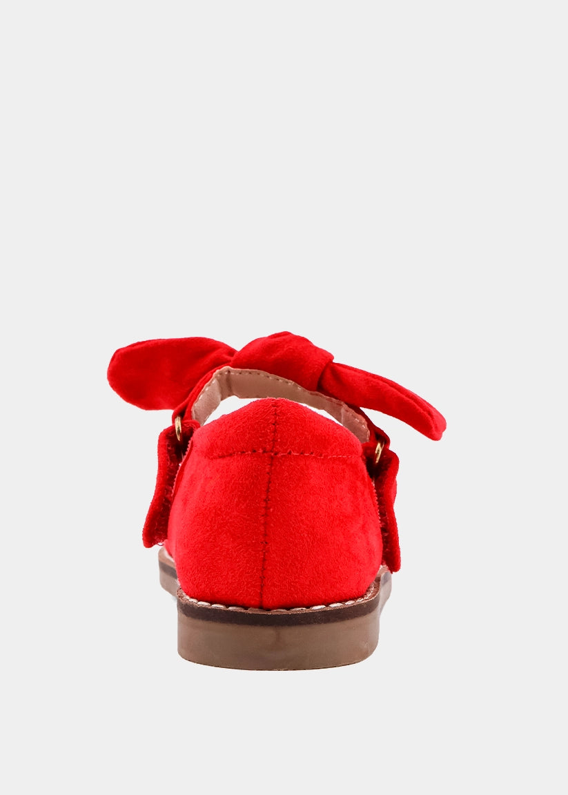 Allegra Mini Red Suede Mary Jane Flats  Kids - RED SUEDE | SHUSHOP