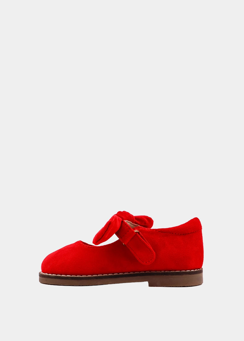Allegra Mini Red Suede Mary Jane Flats  Kids - RED SUEDE | SHUSHOP