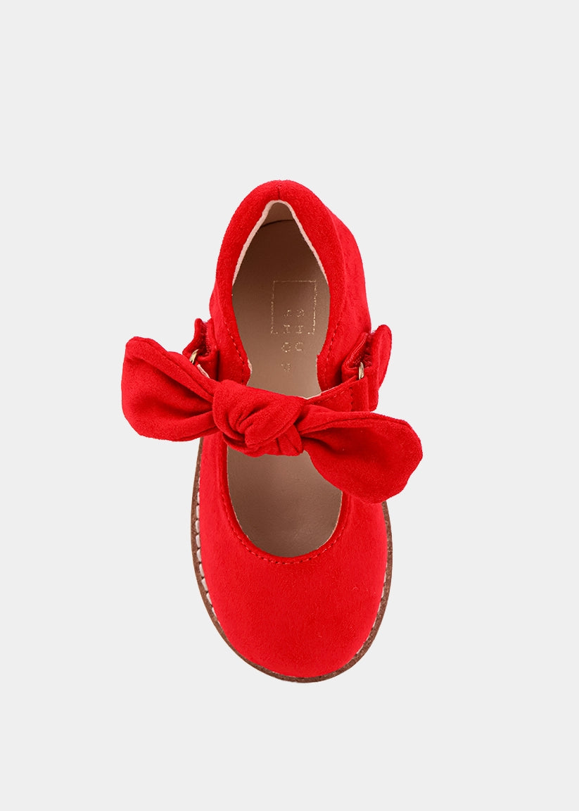 Allegra Mini Red Suede Mary Jane Flats  Kids - RED SUEDE | SHUSHOP