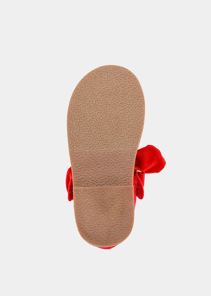 Allegra Mini Red Suede Mary Jane Flats  Kids - RED SUEDE | SHUSHOP