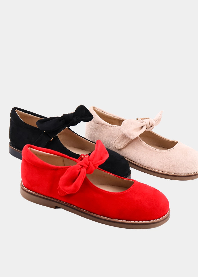 Allegra Mini Red Suede Mary Jane Flats  Kids - RED SUEDE | SHUSHOP