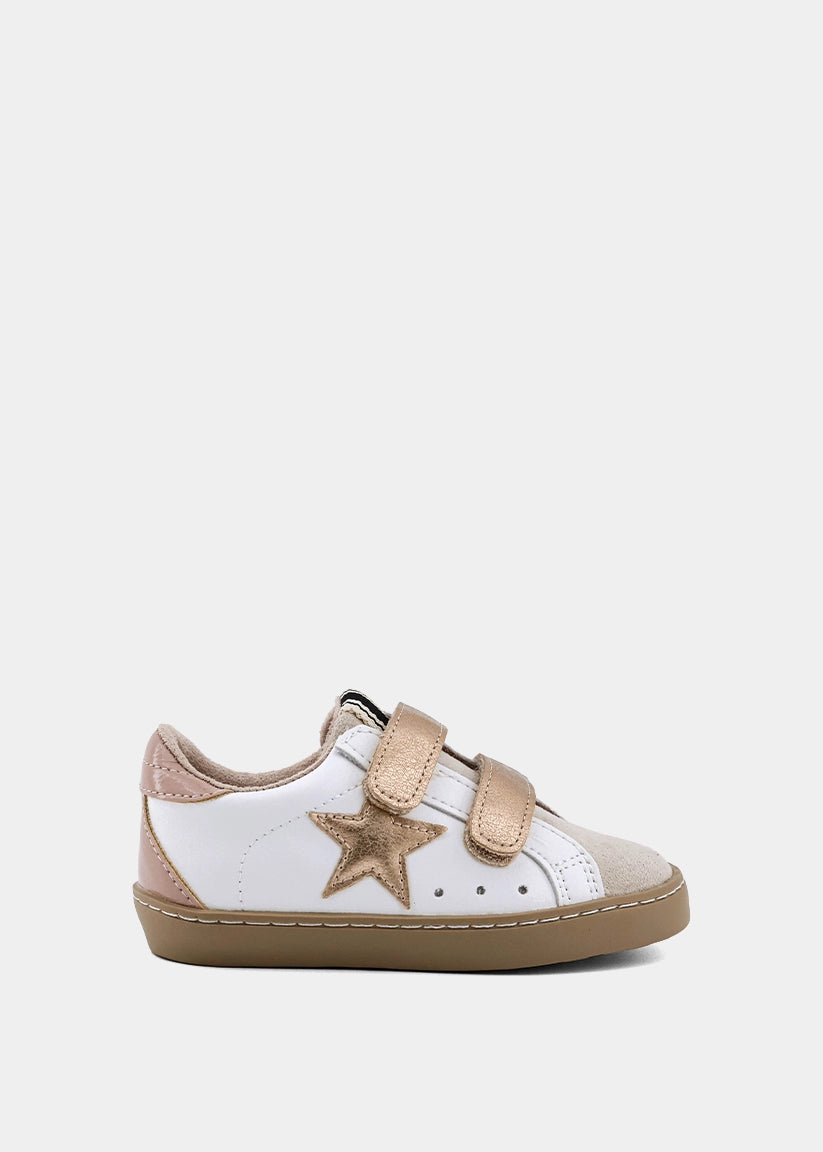Sunny Mini Taupe Patent Sneaker – Kids Star Strap Sneaker - TAUPE PATENT | SHUSHOP