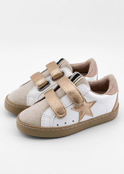 Sunny Mini Taupe Patent Sneaker – Kids Star Strap Sneaker - TAUPE PATENT | SHUSHOP