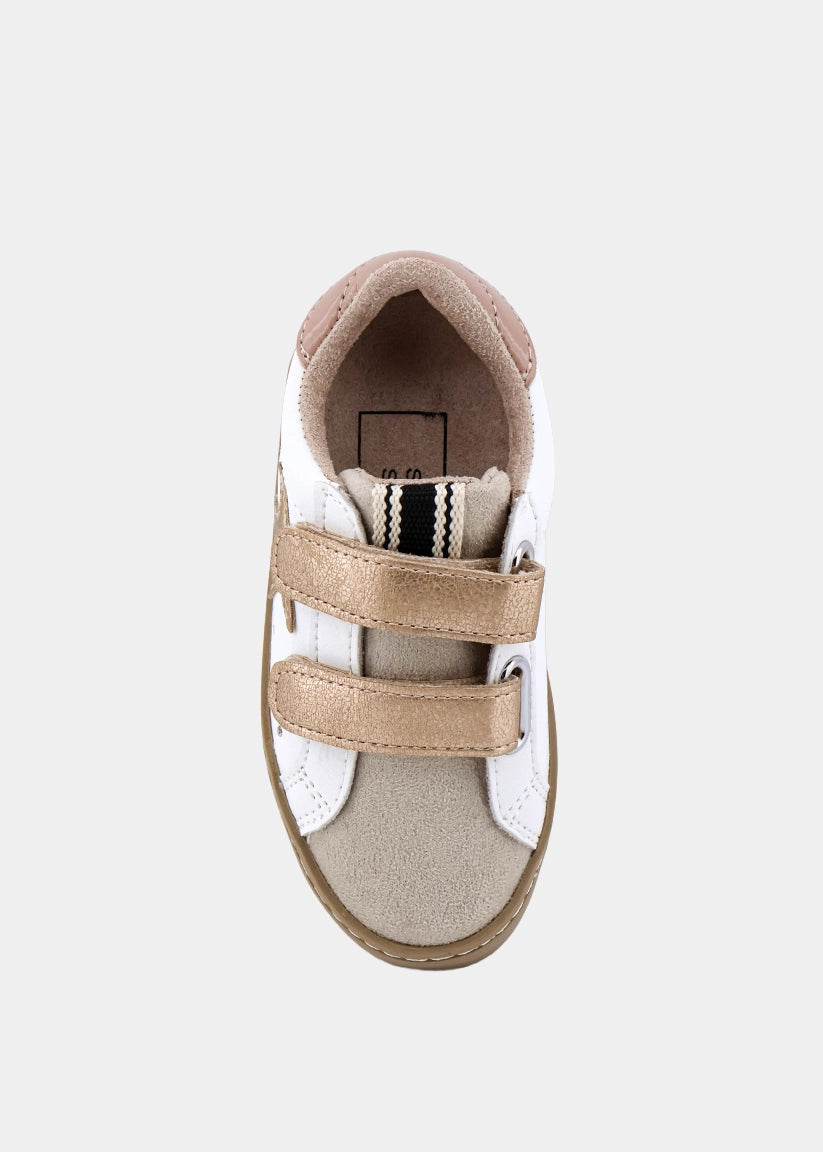 Sunny Mini Taupe Patent Sneaker – Kids Star Strap Sneaker - TAUPE PATENT | SHUSHOP