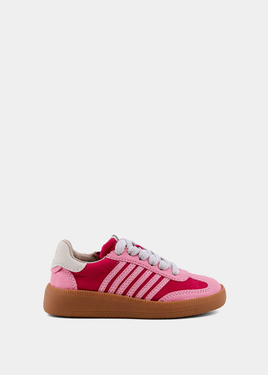 Stevie Mini Pink Suede Sneaker – Retro Kids Pink Shoe - PINK SUEDE | SHUSHOP