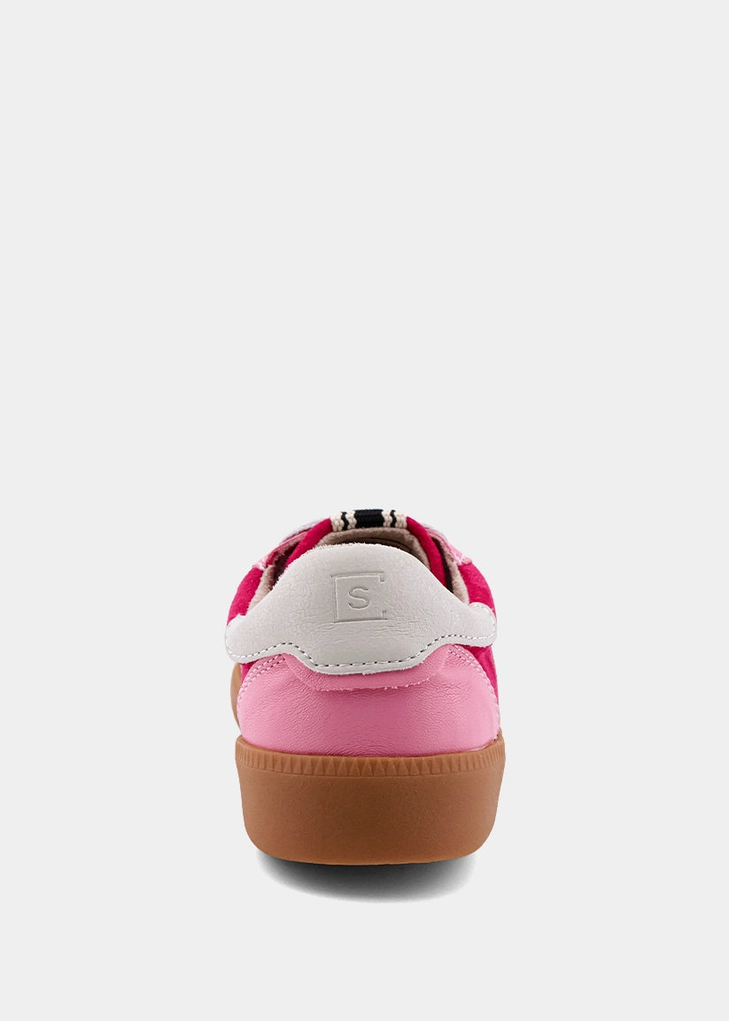 Stevie Mini Pink Suede Sneaker – Retro Kids Pink Shoe - PINK SUEDE | SHUSHOP