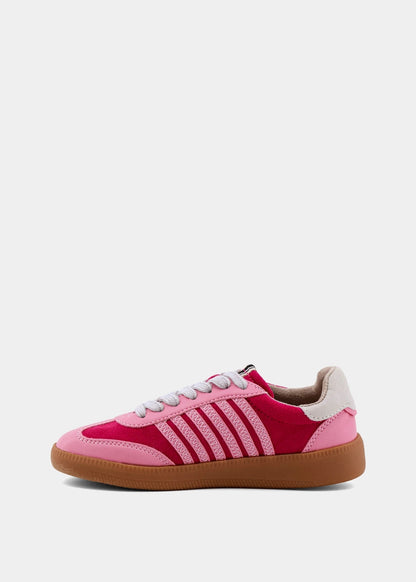 Stevie Mini Pink Suede Sneaker – Retro Kids Pink Shoe - PINK SUEDE | SHUSHOP