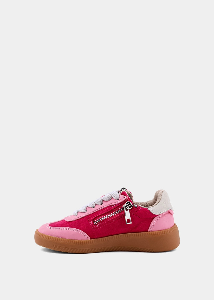 Stevie Mini Pink Suede Sneaker – Retro Kids Pink Shoe - PINK SUEDE | SHUSHOP