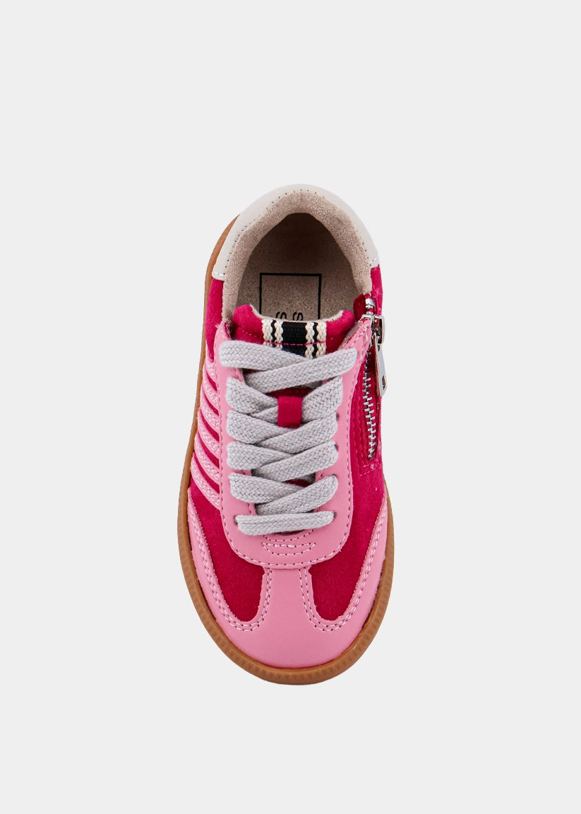 Stevie Mini Pink Suede Sneaker – Retro Kids Pink Shoe - PINK SUEDE | SHUSHOP