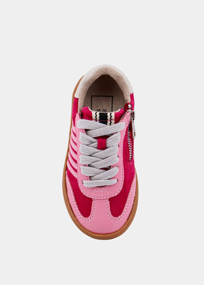 Stevie Mini Pink Suede Sneaker – Retro Kids Pink Shoe - PINK SUEDE | SHUSHOP