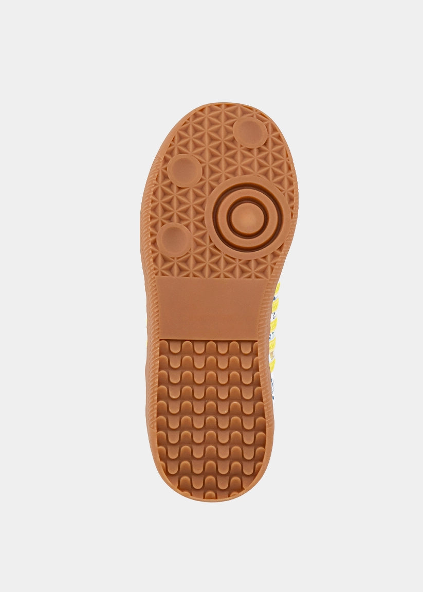 Stevie Mini Yellow Print Sneaker – Floral Kids Retro Sneaker - YELLOW PRINT | SHUSHOP