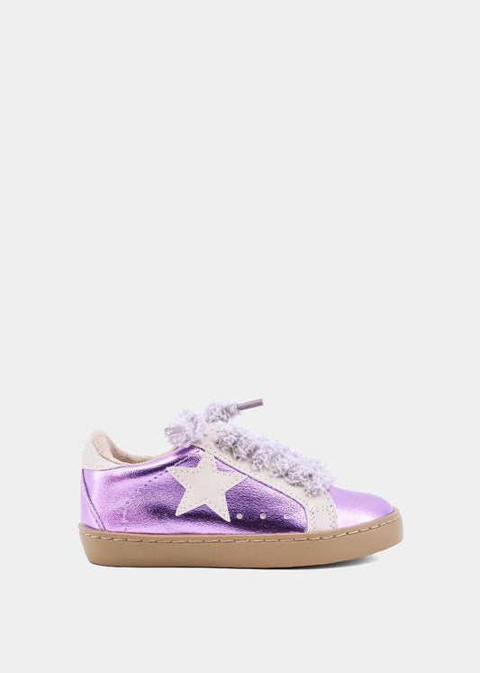 Paula Mini Metallic Purple Sneaker - Kids - METALLIC PURPLE | SHUSHOP