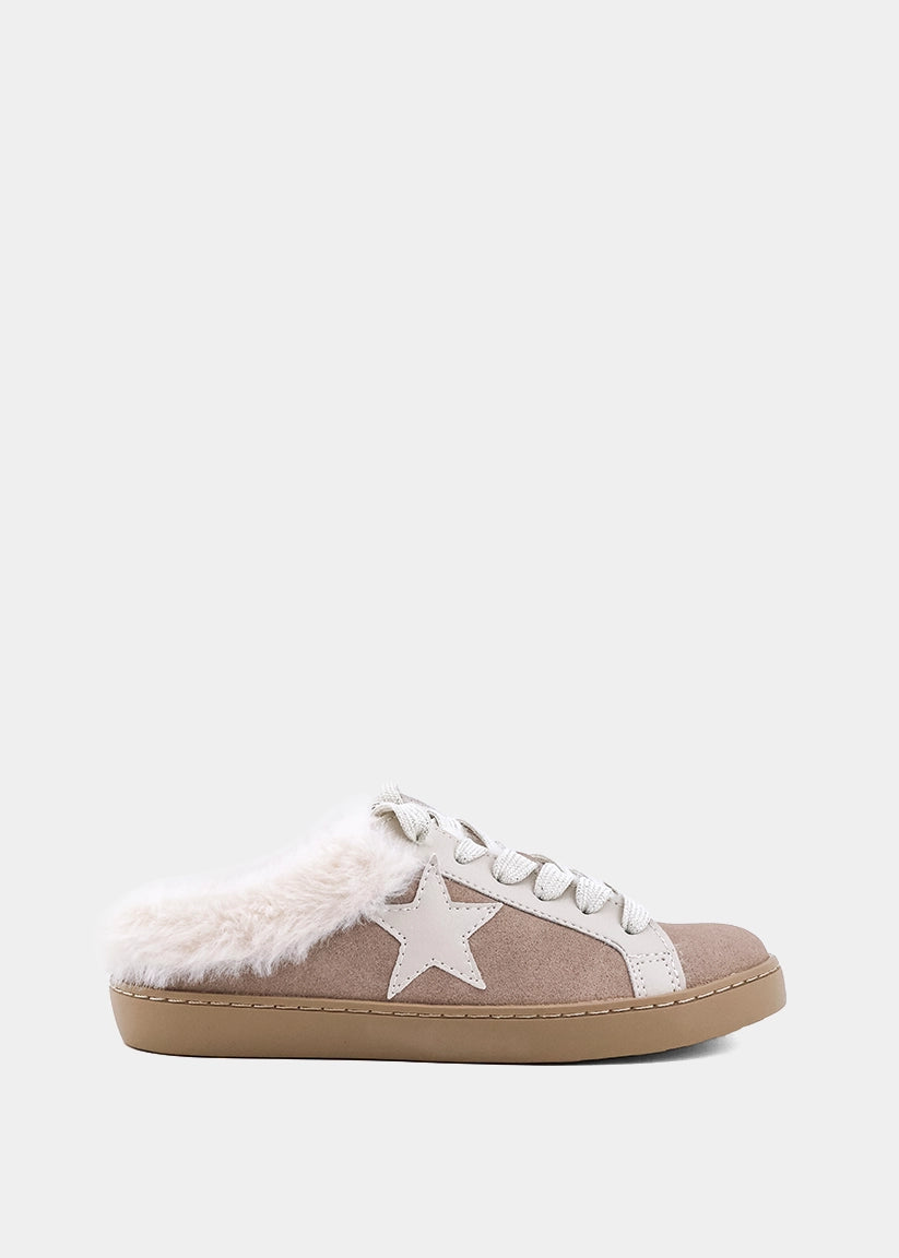 Pinah Mini Taupe Suede Sneaker Mule - Kids - TAUPE SUEDE | SHUSHOP