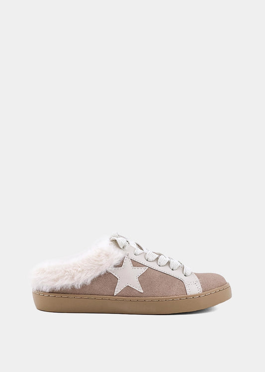 Pinah Mini Taupe Suede Sneaker Mule - Kids - TAUPE SUEDE | SHUSHOP
