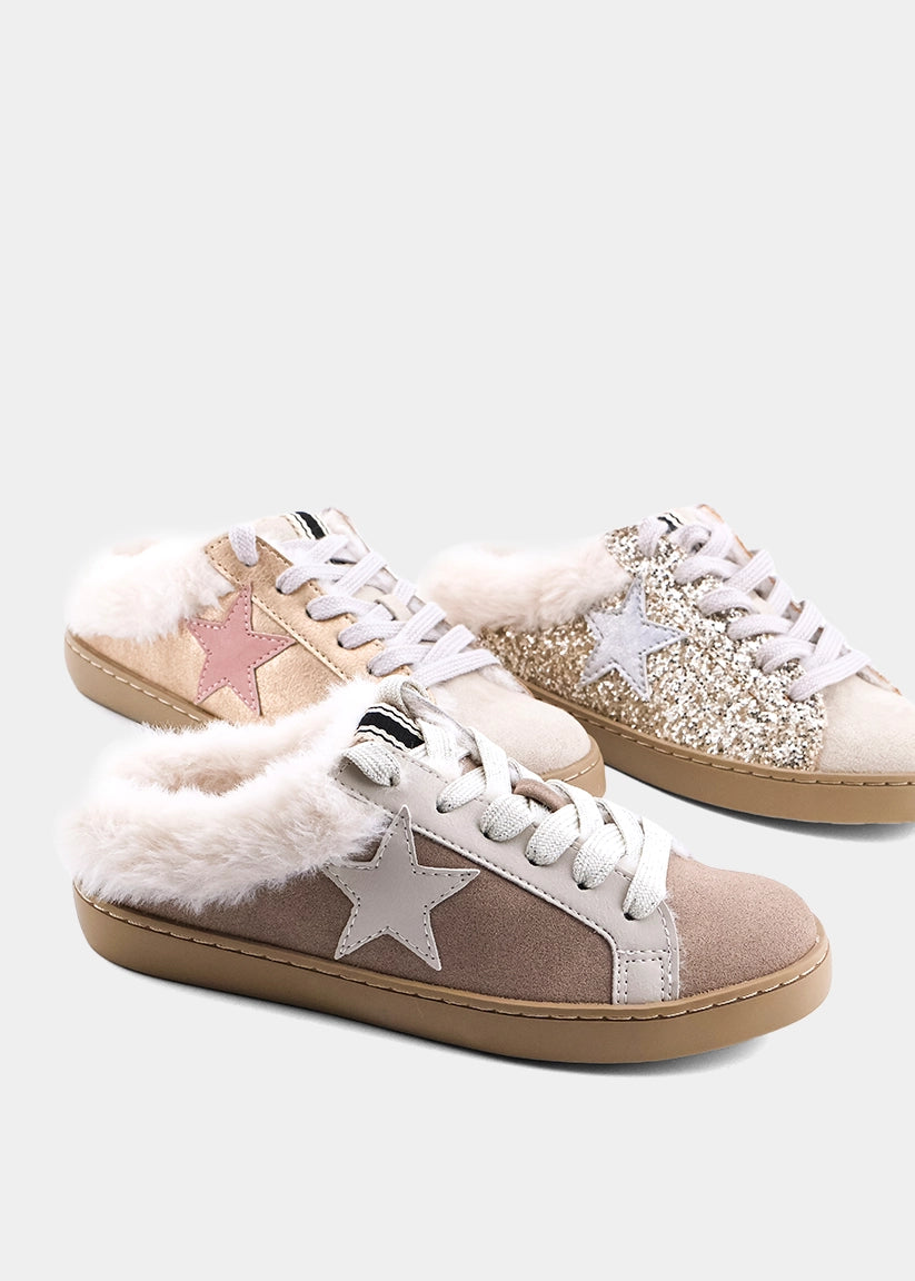 Pinah Mini Taupe Suede Sneaker Mule - Kids - TAUPE SUEDE | SHUSHOP