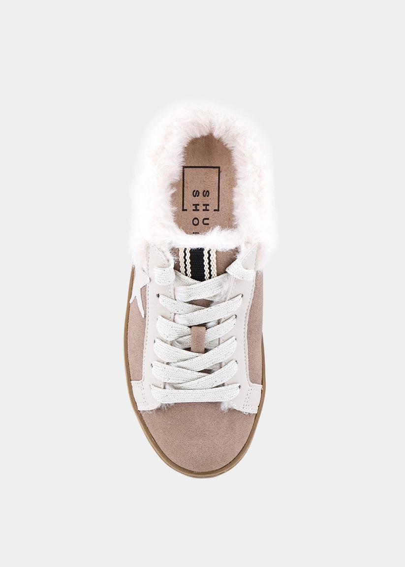 Pinah Mini Taupe Suede Sneaker Mule - Kids - TAUPE SUEDE | SHUSHOP